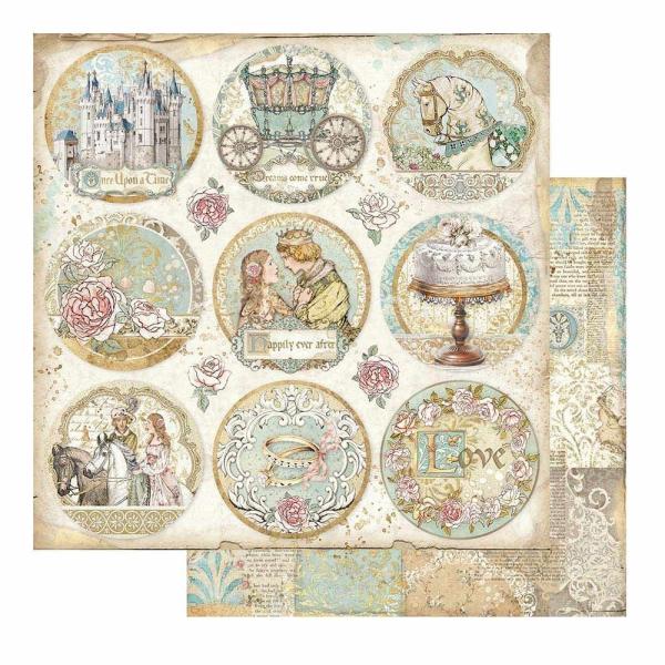 Stamperia - Designpapier "Sleeping Beauty Rounds" Paper Sheets 12x12 Inch - 10 Bogen