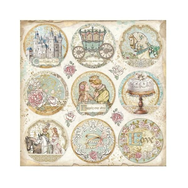 Stamperia - Designpapier "Sleeping Beauty Rounds" Paper Sheets 12x12 Inch - 10 Bogen