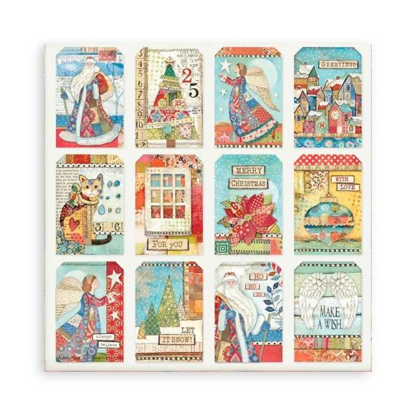 Stamperia - Designpapier "Christmas Patchwork Cards" Paper Sheets 12x12 Inch - 10 Bogen