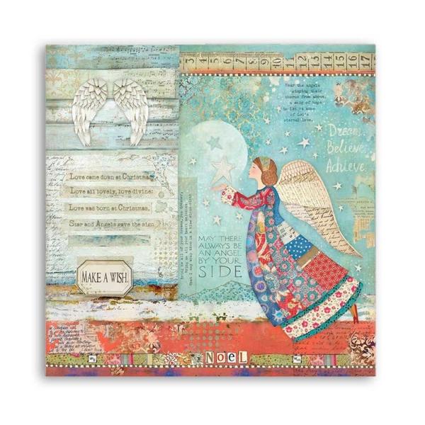 Stamperia - Designpapier "Christmas Patchwork Angel" Paper Sheets 12x12 Inch - 10 Bogen