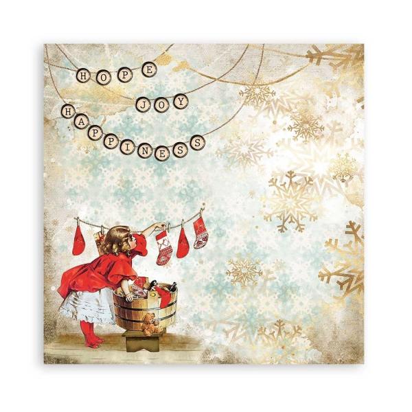 Stamperia - Designpapier "Romantic Christmas Socks" Paper Sheets 12x12 Inch - 10 Bogen