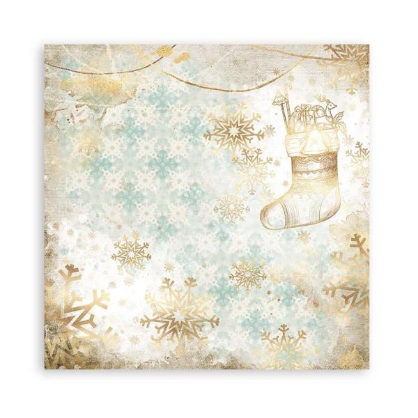 Stamperia - Designpapier "Romantic Christmas Socks" Paper Sheets 12x12 Inch - 10 Bogen