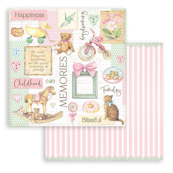 Stamperia - Designpapier "Daydream Bear and Accessories" Paper Sheets 12x12 Inch - 10 Bogen