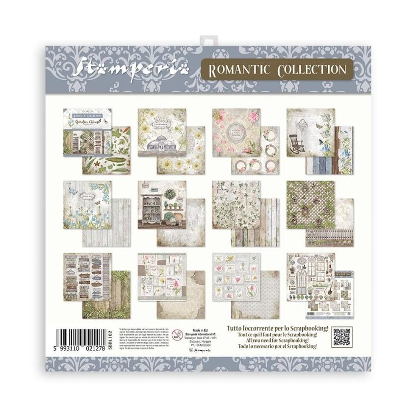 Stamperia - Designpapier "Romantic Garden House" Paper Pack 12x12 Inch - 10 Bogen