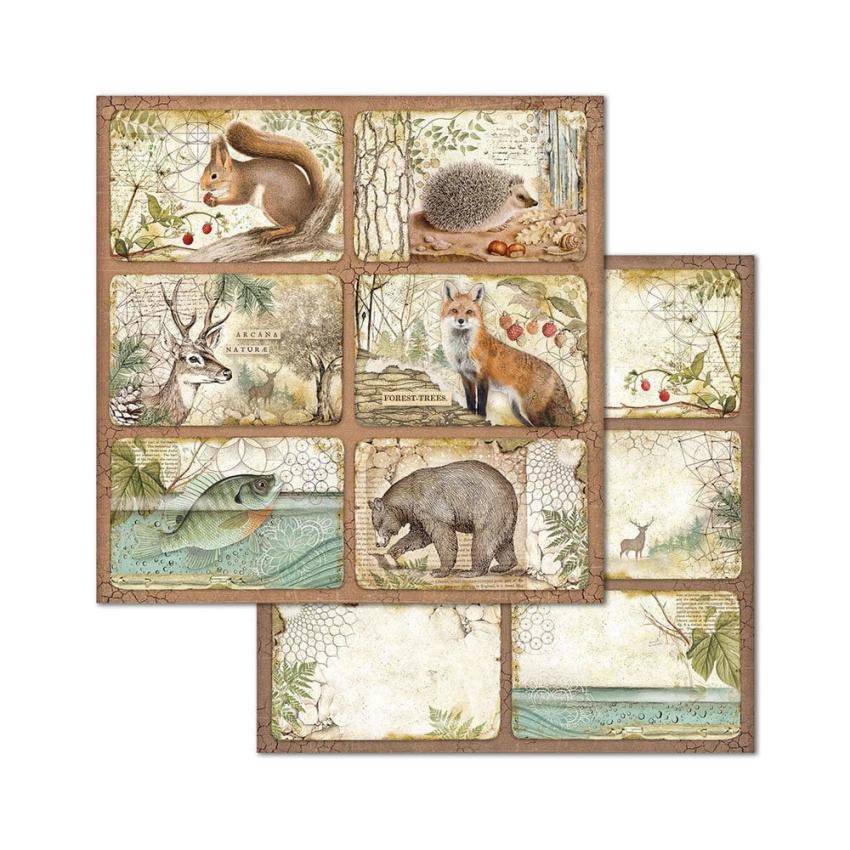 Stamperia - Designpapier "Forest" Paper Pack 8x8 Inch - 10 Bogen