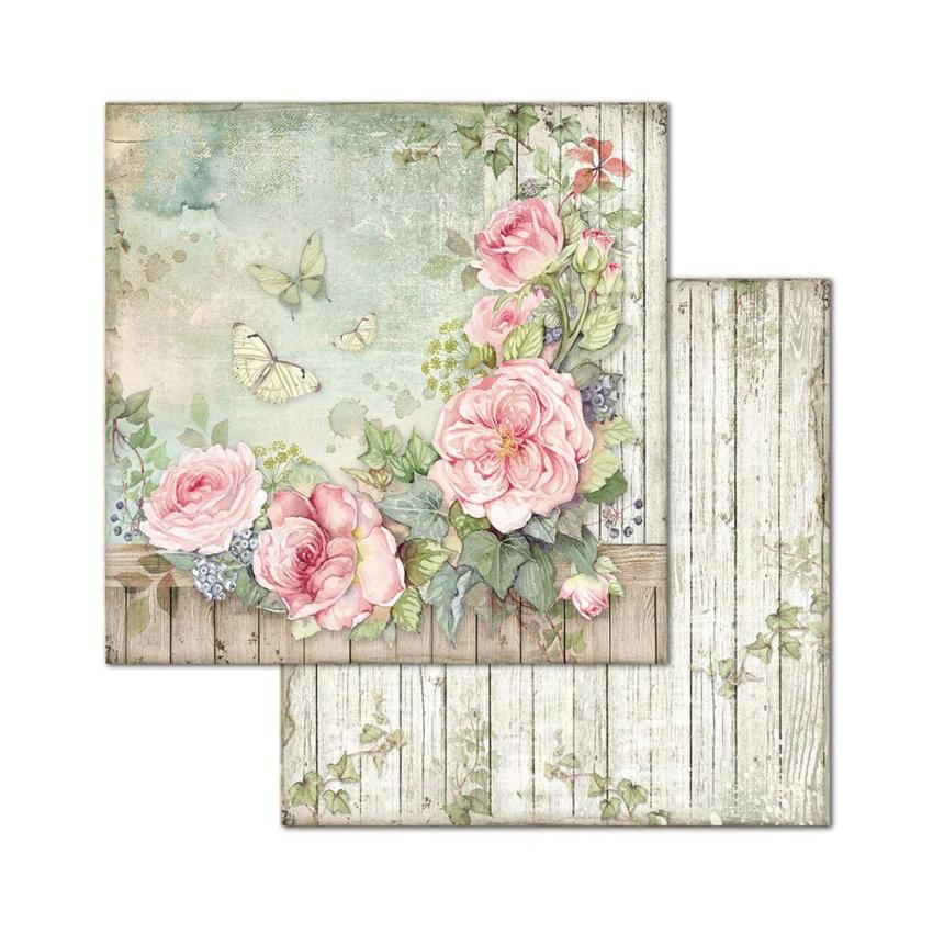 Stamperia - Designpapier "House of Roses" Paper Pack 8x8 Inch - 10 Bogen