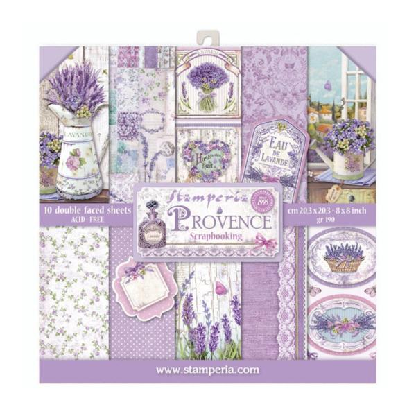 Stamperia - Designpapier "Provence" Paper Pack 8x8 Inch - 10 Bogen