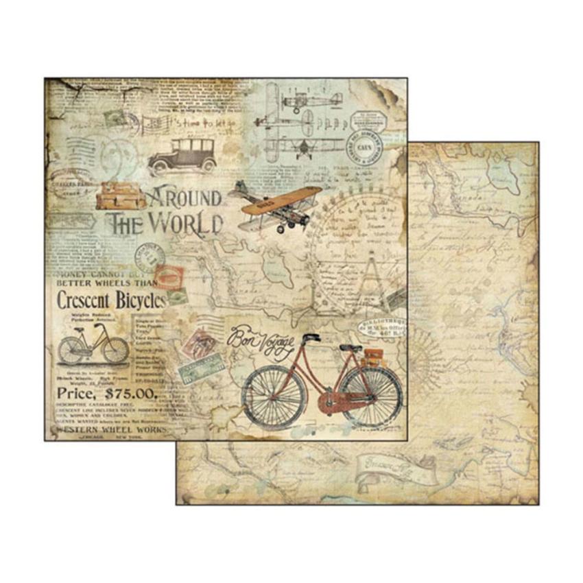 Stamperia - Designpapier "Around the World" Paper Pack 8x8 Inch - 10 Bogen