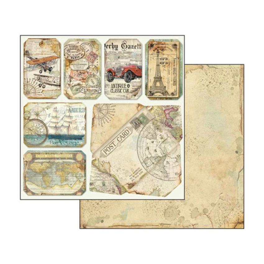 Stamperia - Designpapier "Around the World" Paper Pack 8x8 Inch - 10 Bogen