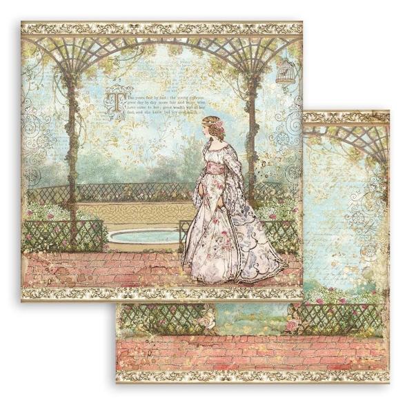 Stamperia - Designpapier "Sleeping Beauty" Paper Pack 8x8 Inch - 10 Bogen