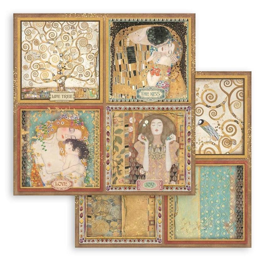 Stamperia - Designpapier "Klimt" Paper Pack 8x8 Inch - 10 Bogen