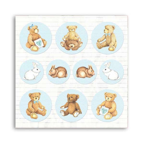 Stamperia - Designpapier "Babydream Blue" Paper Pack 8x8 Inch - 10 Bogen