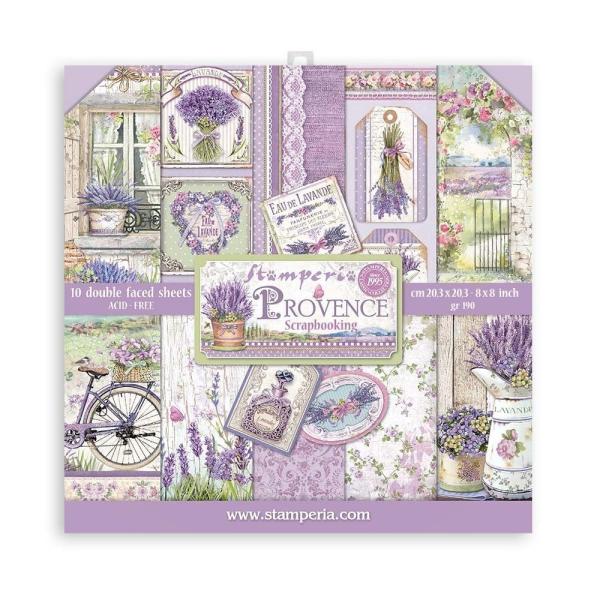 Stamperia - Designpapier "Provence" Paper Pack 8x8 Inch - 10 Bogen