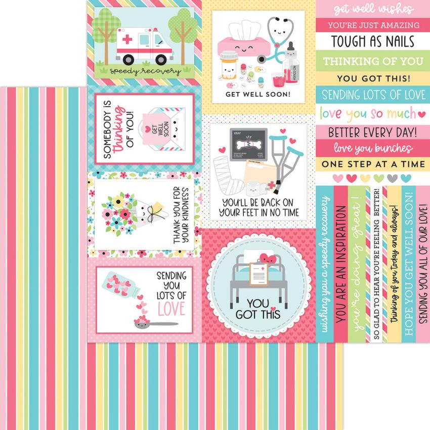 Doodlebug Design - Designpapier  "Happy Healing" Paper Pack 12x12 Inch - 12 Bogen