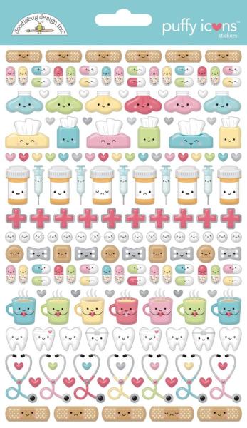 Doodlebug Design - Aufkleber "Happy Healing" Puffy Icons Sticker