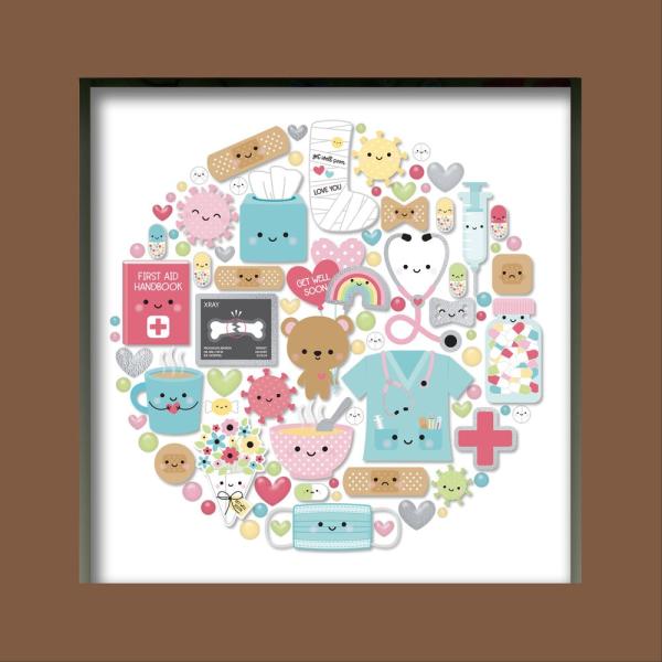 Doodlebug Design - Kit für Schattenbox "Happy Healing" Shadow Box Kit