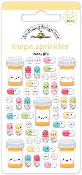 Doodlebug Design - Epoxy Sticker "Happy Pills" Shape Sprinkles