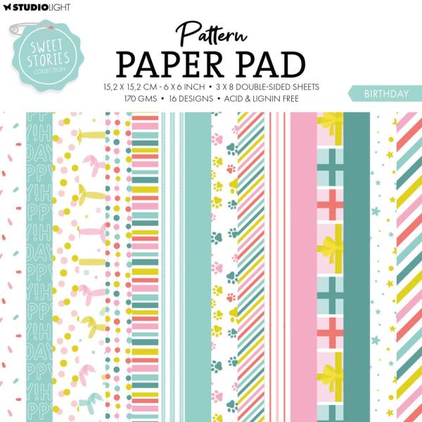 Studio Light - Designpapier "Birthday" Paper Pack 6x6 Inch - 24 Bogen