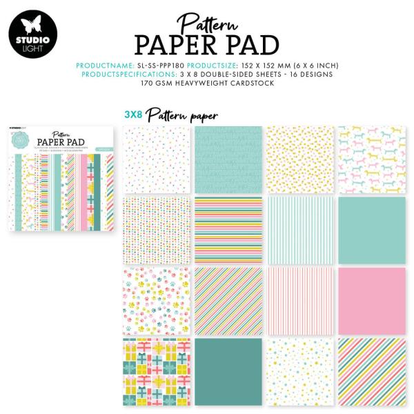 Studio Light - Designpapier "Birthday" Paper Pack 6x6 Inch - 24 Bogen