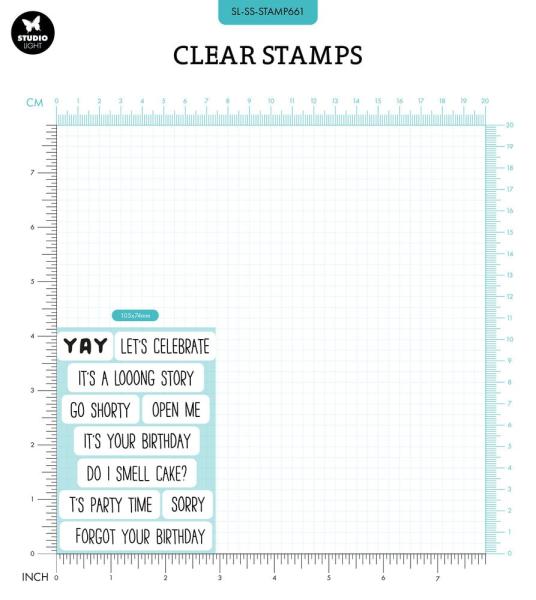 Studio Light - Stempelset "Texts & Quotes Let's Celebrate" Clear Stamps