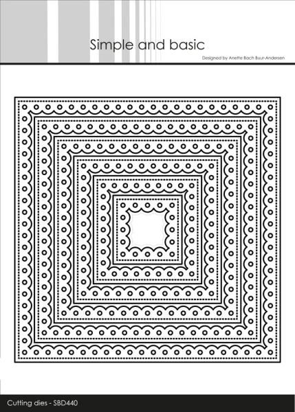 Simple and Basic - Stanzschablone 13x13cm "Inner Scallop Square" Dies