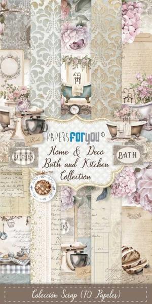 Papers For You - Designpapier "Home&Deco Bath and Kitchen" Scrap Paper Pack 6x12 Inch - 10 Bogen 