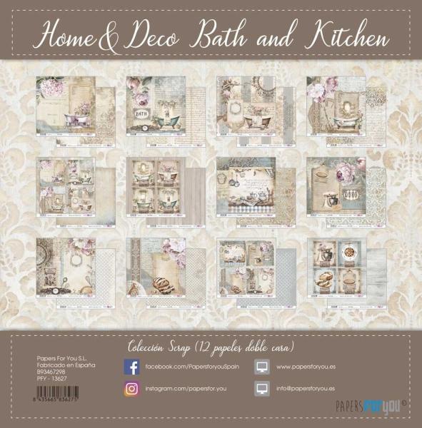 Papers For You - Designpapier "Home&Deco Bath and Kitchen" Scrap Paper Pack 30,5 x 32 cm - 12 Bogen