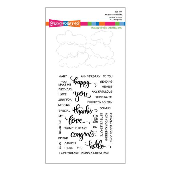 Stampendous - Stempelset & Stanzschablone "All the Sentiments" Stamp & Dies