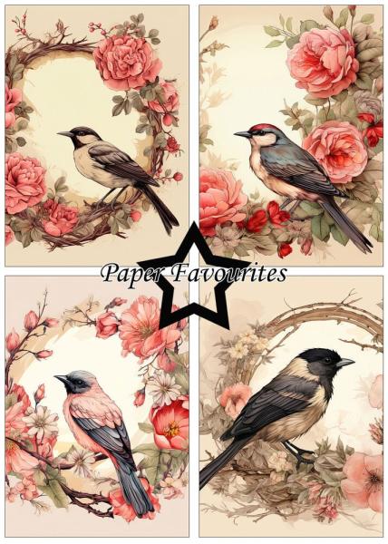 Paper Favourites - Designpapier "Birds and Flowers" Paper Pack A5 - 24 Bogen