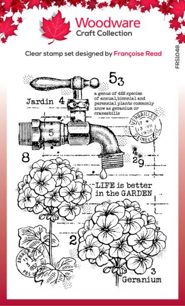 Woodware - Stempel "Geraniums" Clear Stamps Design by Francoise Read