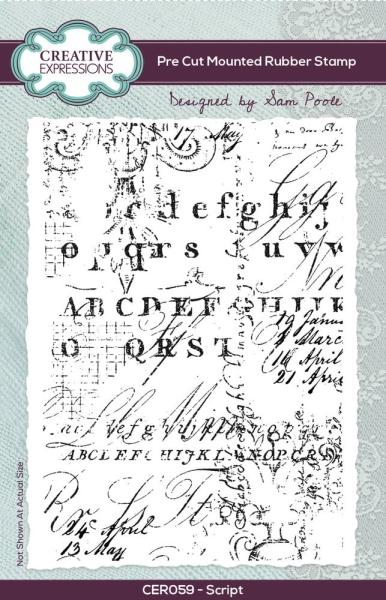 Creative Expressions - Gummistempel A6 "Script" Rubber Stamp