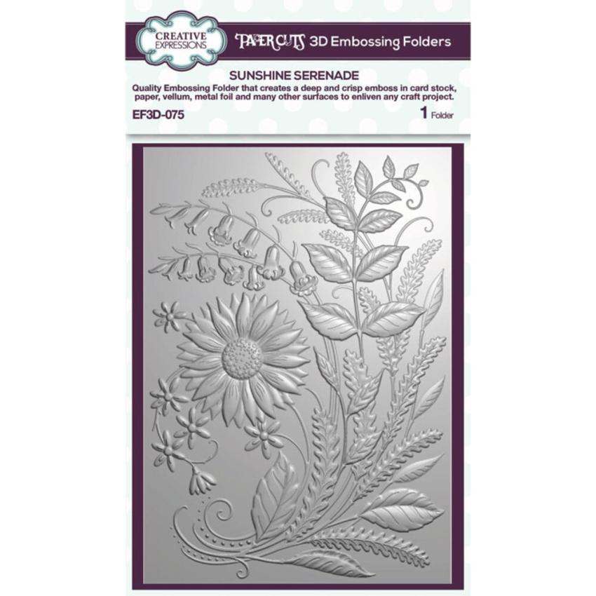 Creative Expressions - 3D Embossingfolder 5x7 Inch "Sunshine Serenade" Prägefolder Design by Sue Wilson