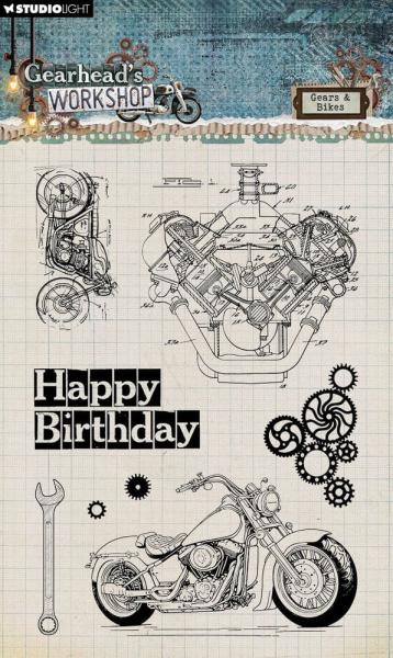 Studio Light - Stempelset "Gears & Bikes" Clear Stamps