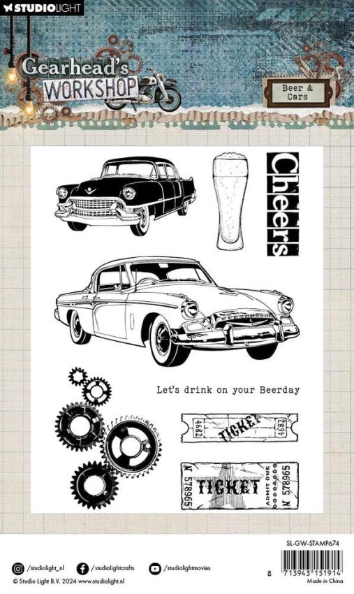 Studio Light - Stempelset "Beer & Cars" Clear Stamps