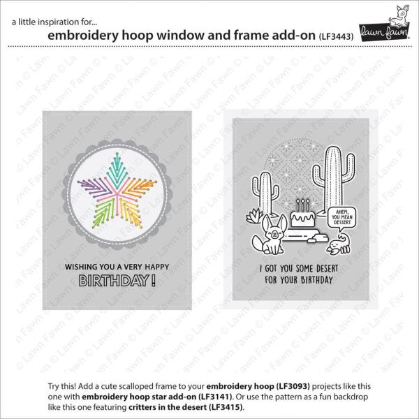 Lawn Fawn - Stanzschablone "Embroidery Hoop Window And Frame" Add-on Die