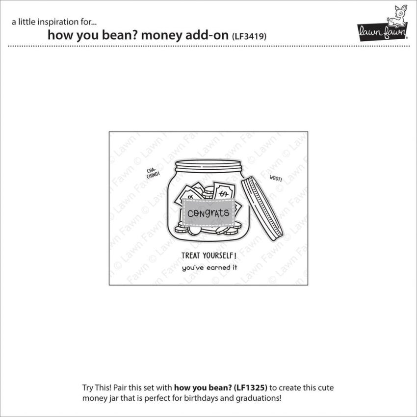 Lawn Fawn - Stempelset "How You Bean? Money Add-on" Clear Stamp Add-On