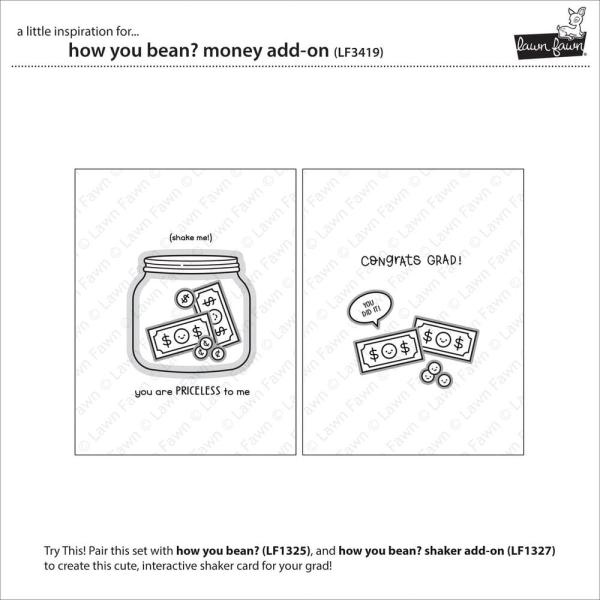 Lawn Fawn - Stempelset "How You Bean? Money Add-on" Clear Stamp Add-On