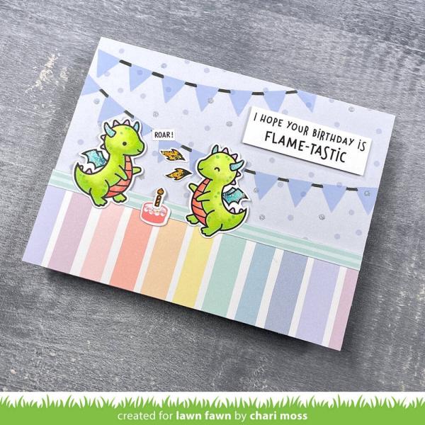 Lawn Fawn - Stempelset "Little Dragon Flip Flop" Clear Stamps