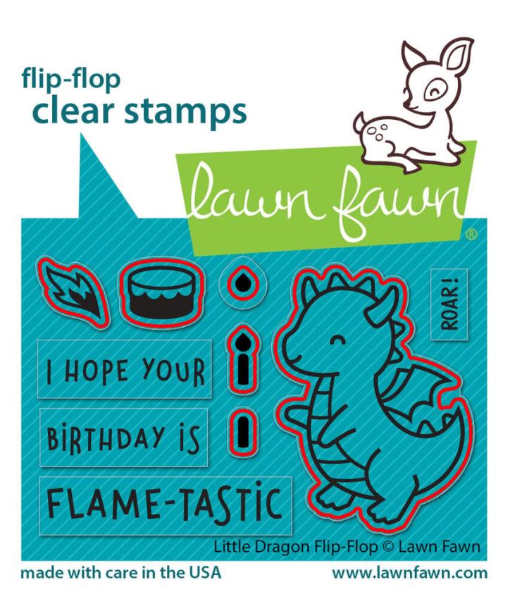 Lawn Fawn - Stanzschablone "Little Dragon Flip Flop" Dies