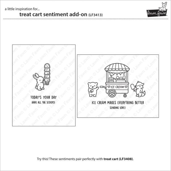 Lawn Fawn - Stempelset "Treat Cart Sentiment" Clear Stamp Add-On