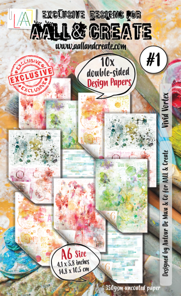 AALL and Create - Designpapier "Vivid Vortex" Paper Pack A6 - 10 Bogen