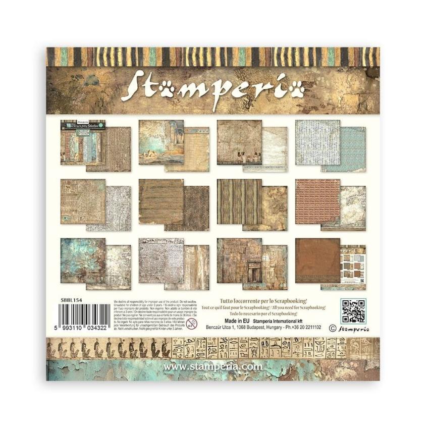 Stamperia - Designpapier "Land of Pharaohs Maxi Background" Paper Pack 12x12 Inch - 10 Bogen