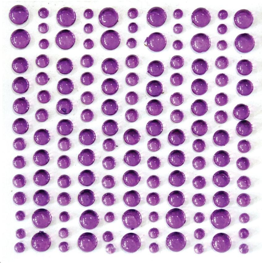 Craft Consortium - Halbperlen "Purple" Adhesive Dew Drops 143 Stk.