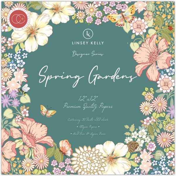 Craft Consortium - Designpapier "Spring Gardens" Paper Pad 12x12 Inch - 30 Bogen