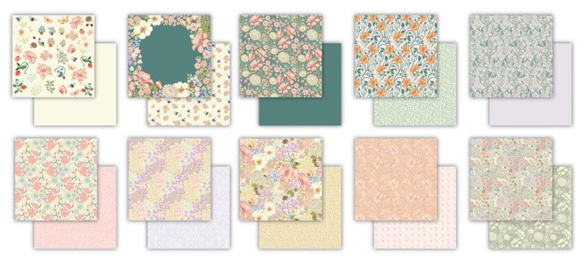 Craft Consortium - Designpapier "Spring Gardens" Paper Pad 12x12 Inch - 30 Bogen