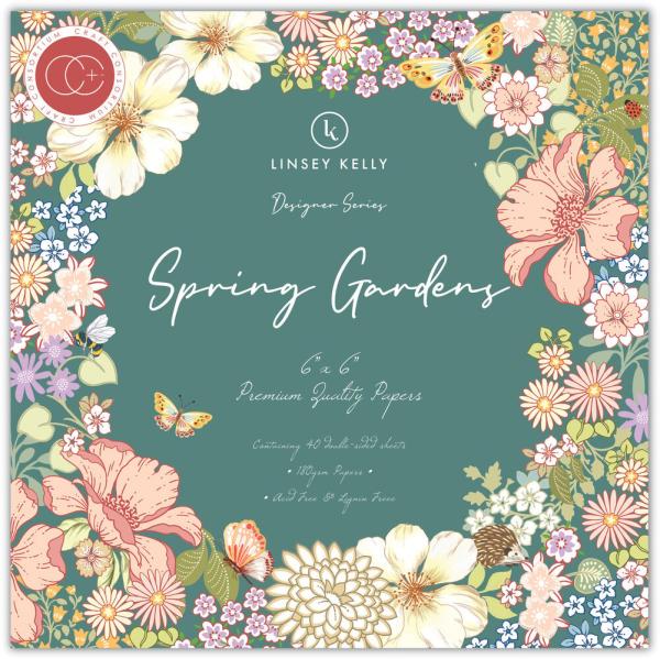 Craft Consortium - Designpapier "Spring Gardens" Paper Pad 6x6 Inch - 40 Bogen