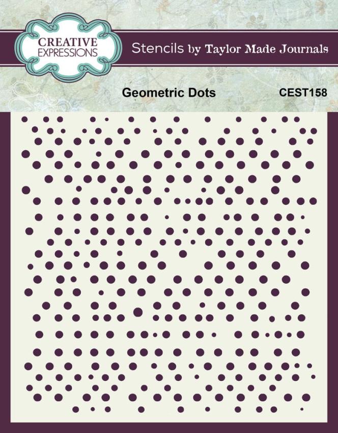Creative Expressions - Schablone 6x8 Inch "Geometric Dots" Stencil Design by Taylor Made Journals