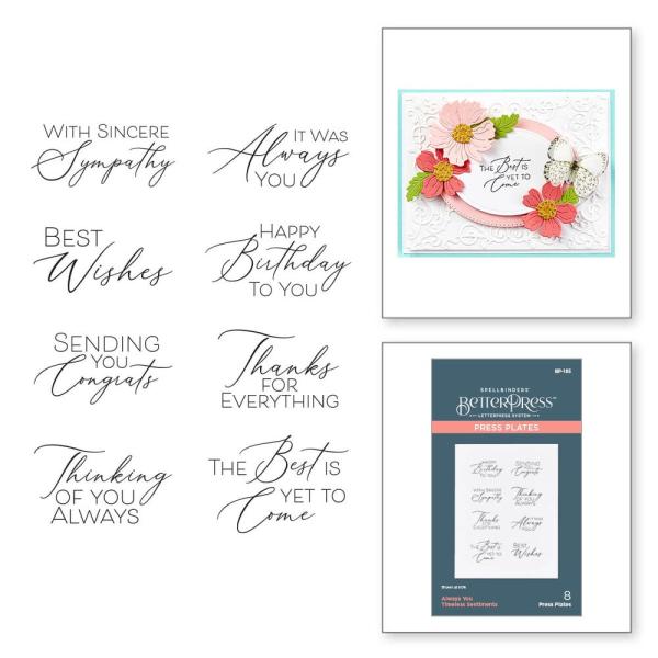 Spellbinders - Buchdrucktechnik "Always You Timeless Sentiments" Press Plate