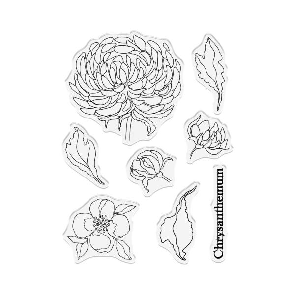 Crafters Companion - Stempelset "Classic Chrysanthemum" Clear Stamps Design by Sheena Douglass