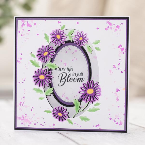 Crafters Companion - Stempelset & Stanzschablone "Live Life in Full Bloom" Stamp & Dies